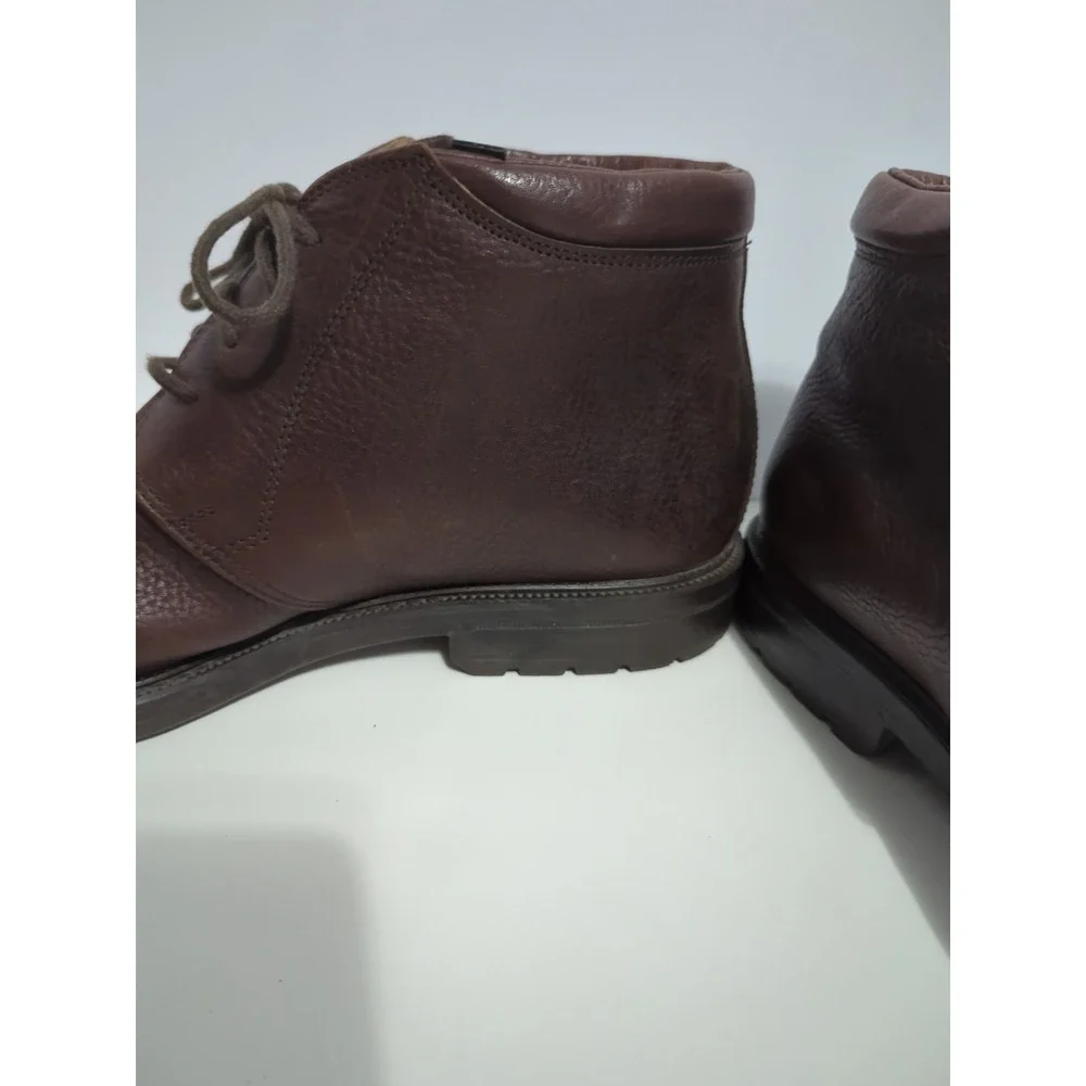 Eddie Bauer Boots Mens Sz 11 M Brown Pebble Leather Chukka Lace Up Casual Italy